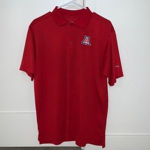 University of Arizona mens Columbia red golf polo size medium. Great condition